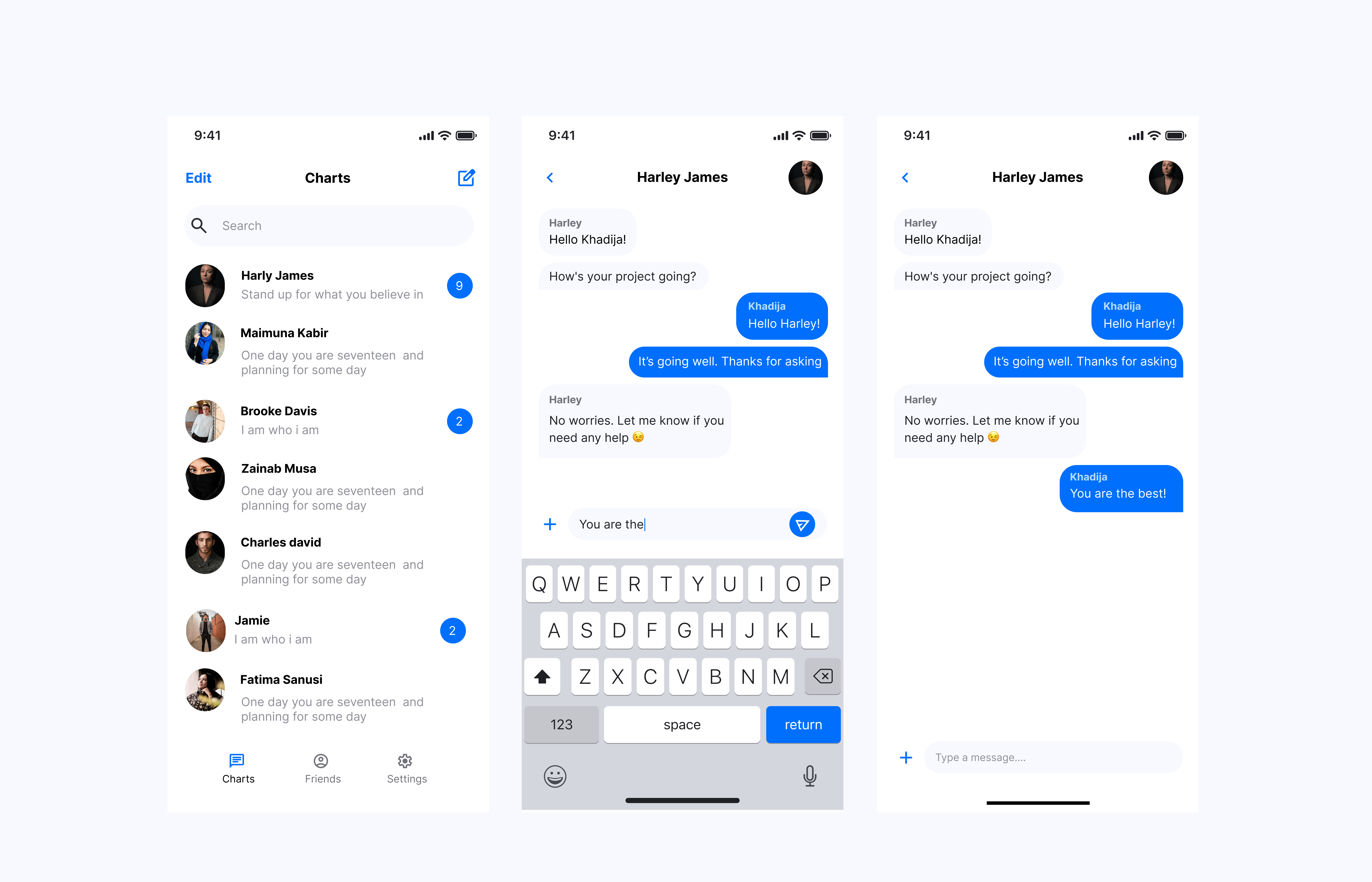 Recreation of iphone chat